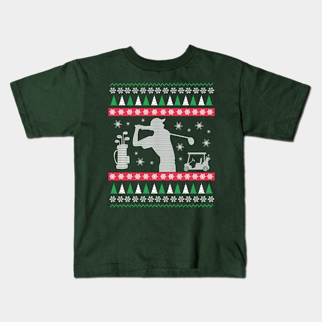 GOLF UGLY CHRISTMAS SWEATER Kids T-Shirt by missalona